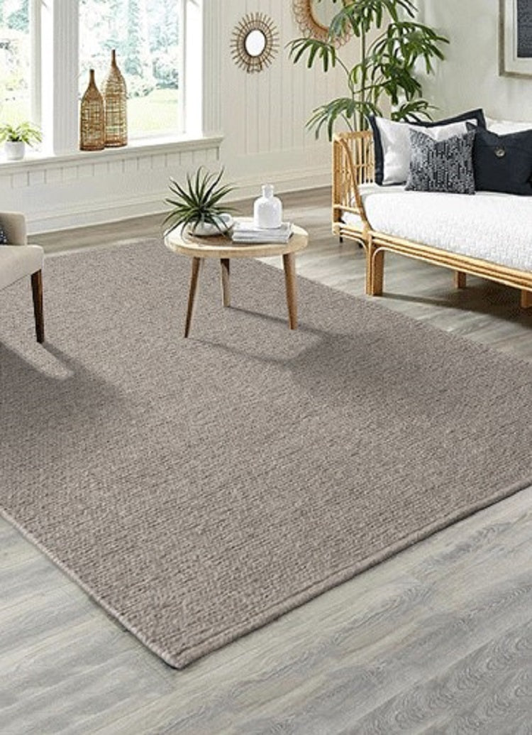 Copenhagen glad geweven handgemaakt wollen vloerkleed Beige