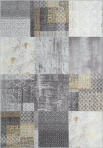 Vintage Patchwork Vloerkleed Edessa 1300 Grijs/Goud
