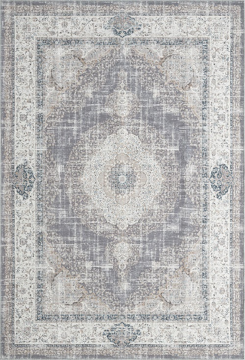 Laagpolig Vintage Vloerkleed Edessa 1306 Grijs/Beige