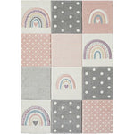 Kinderkamer Vloerkleed Blokjes/Regenboog Roze