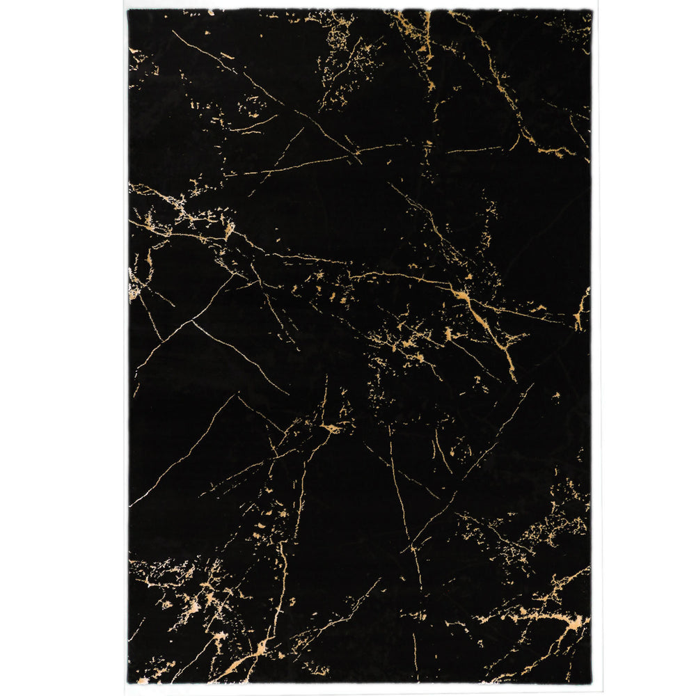 Vloerkleed  Marmer Look - 23438 - Zwart-Goud