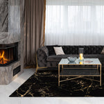 Vloerkleed  Marmer Look - 23438 - Zwart-Goud
