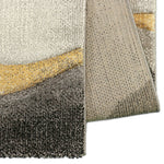 Vloerkleed Diamond Deluxe Golfjes Design Goud-Grijs