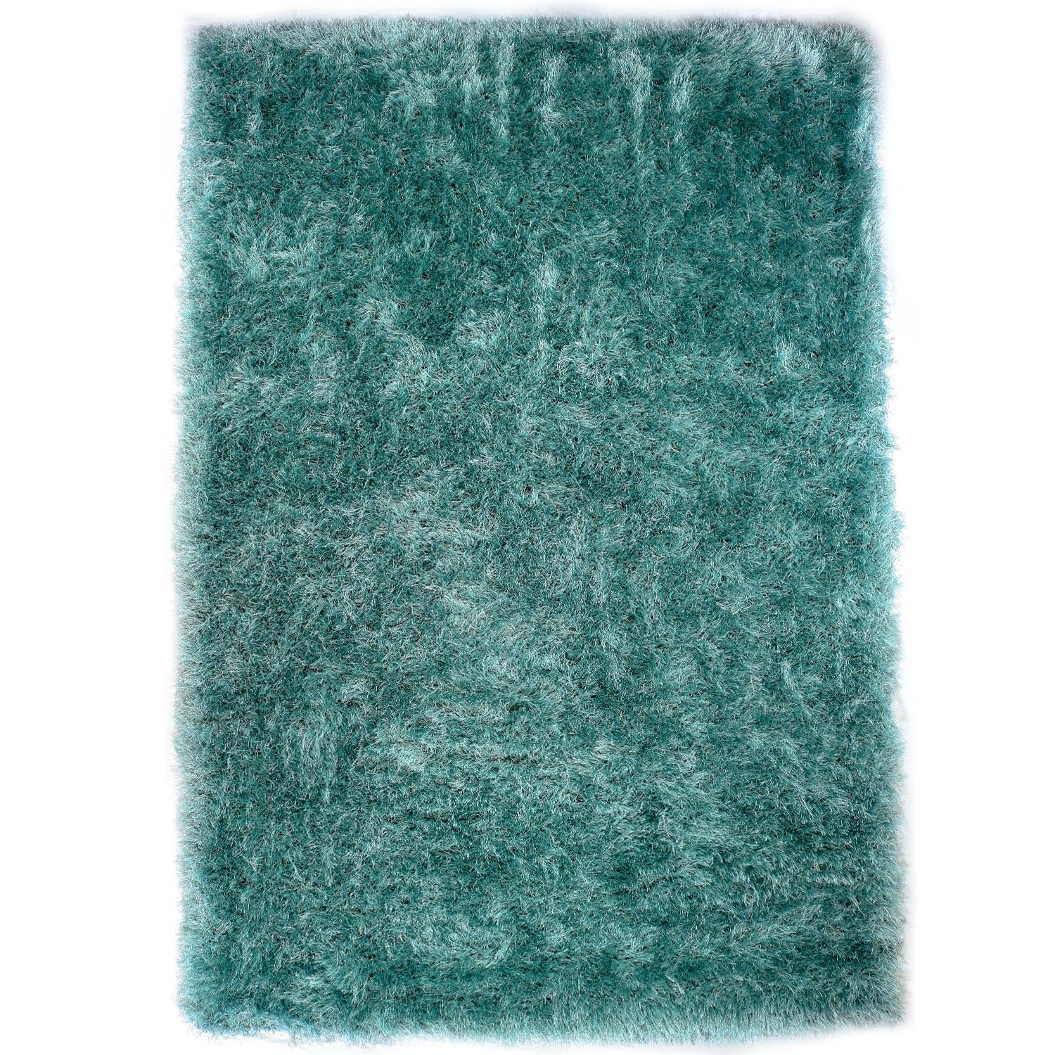 Hoogpolig Glanzende Vloerkleed Blauw