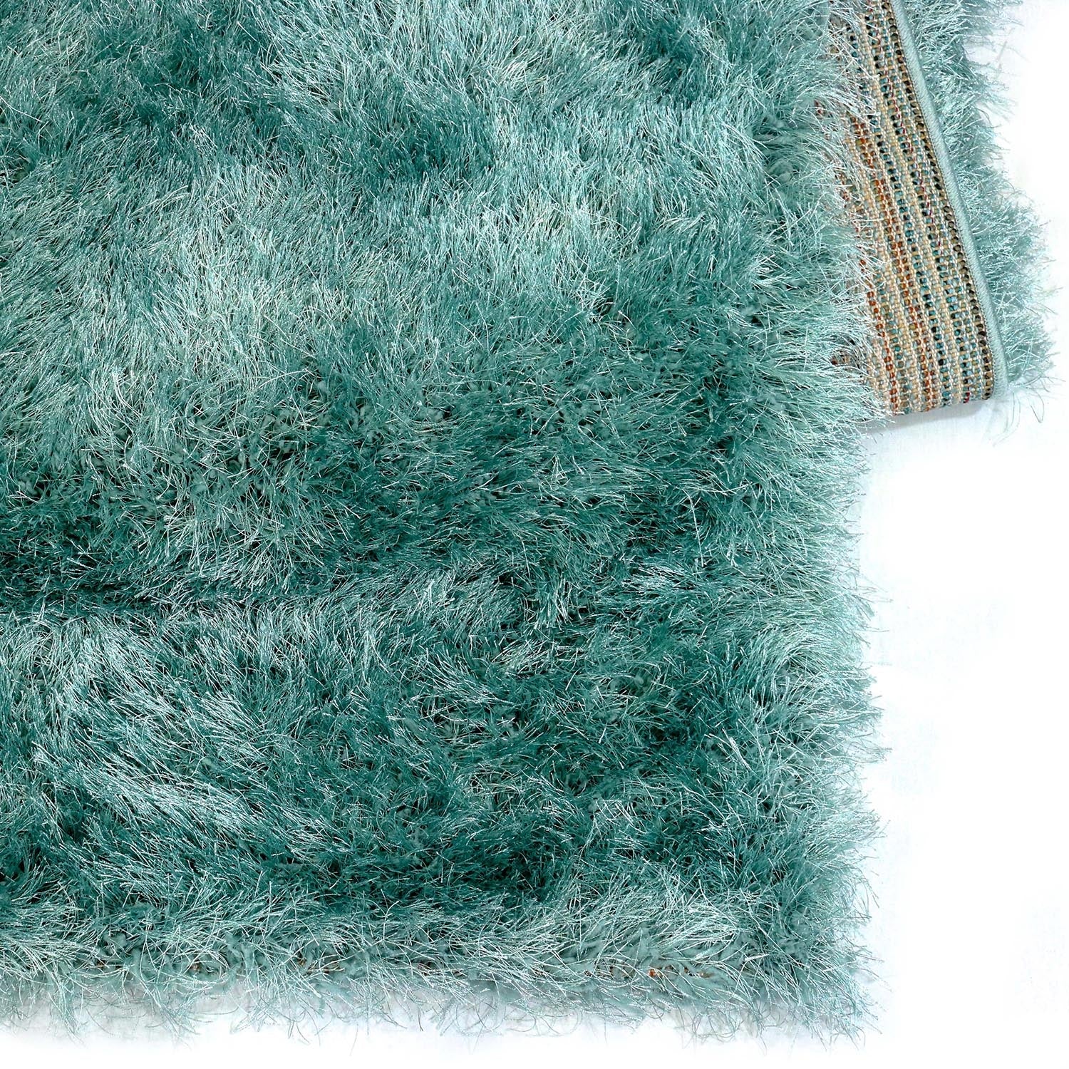Hoogpolig Glanzende Vloerkleed Blauw