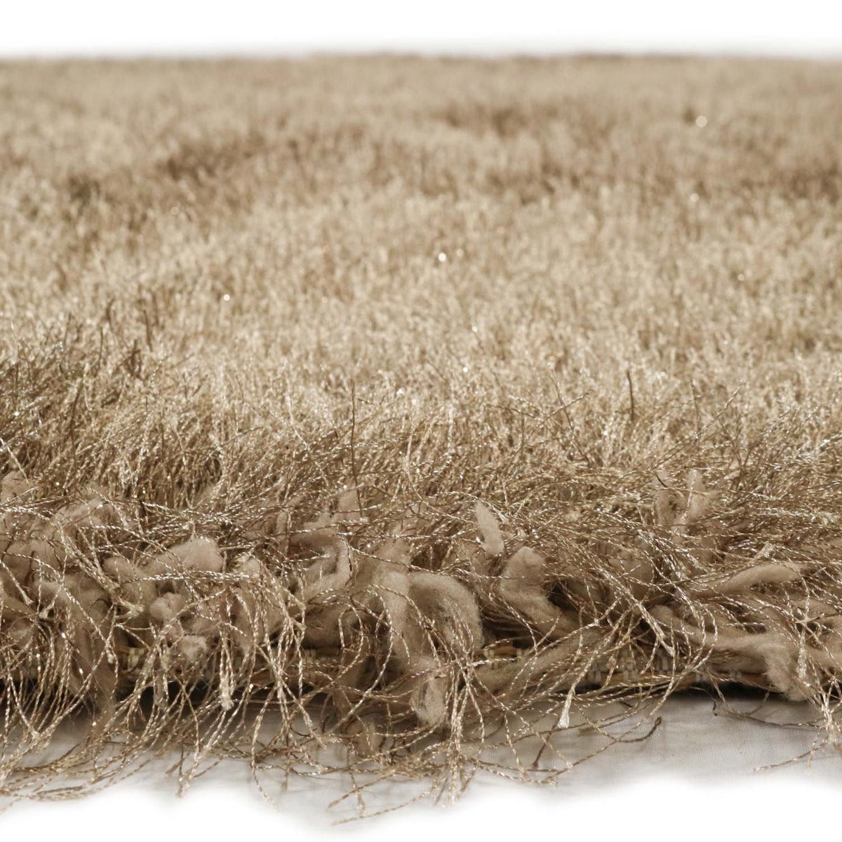 Hoogpolig Glanzend Vloerkleed Beige