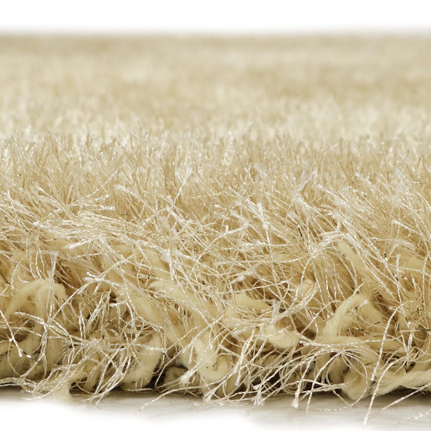 Hoogpolig Vloerkleed Goudkleur Met Glittergaren