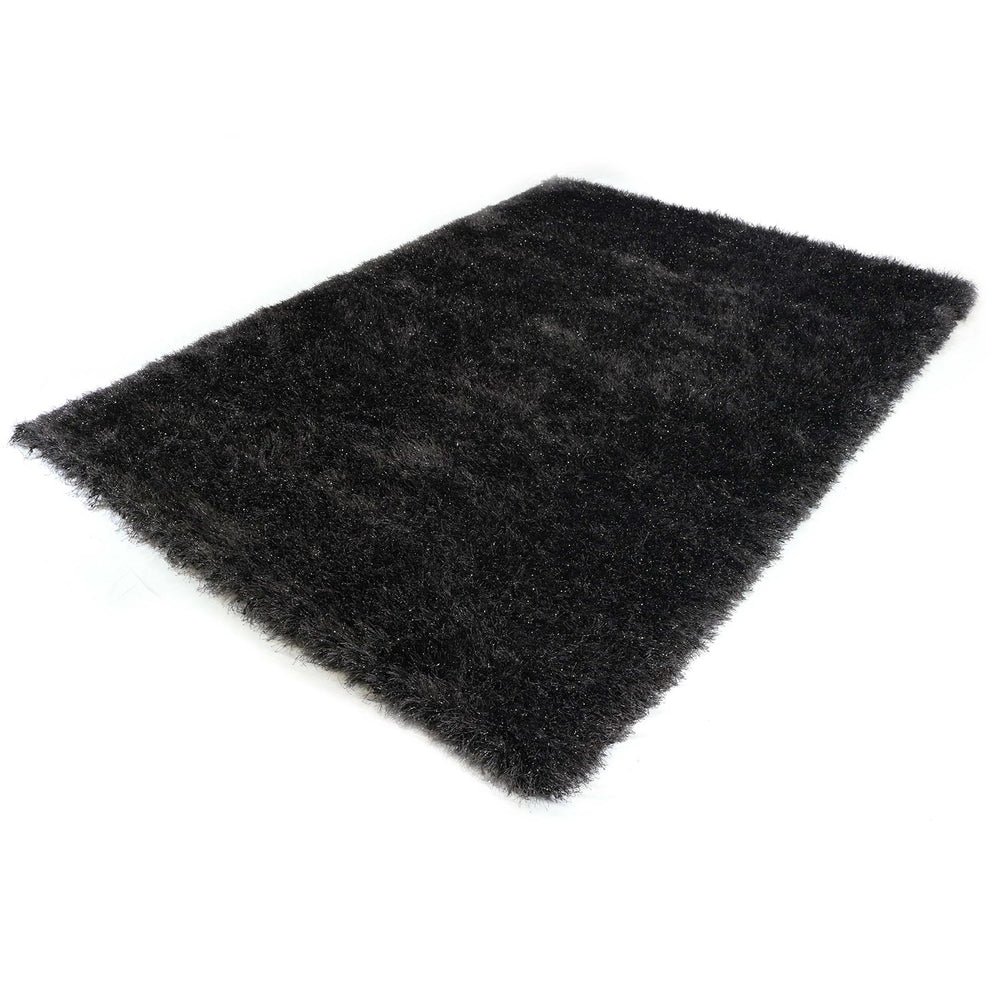 Hoogpolig Vloerkleed Met Glittergaren Antraciet