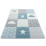 Kindervloerkleed Sterren en Wolken Blauw