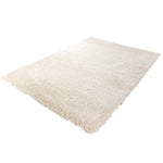 Hoogpolig Gerecycled Floki vloerkleed Wit