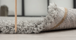 Hoogpolig Gerecycled Floki vloerkleed Grijs