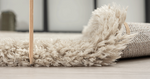 Hoogpolig Gerecycled Floki vloerkleed Beige