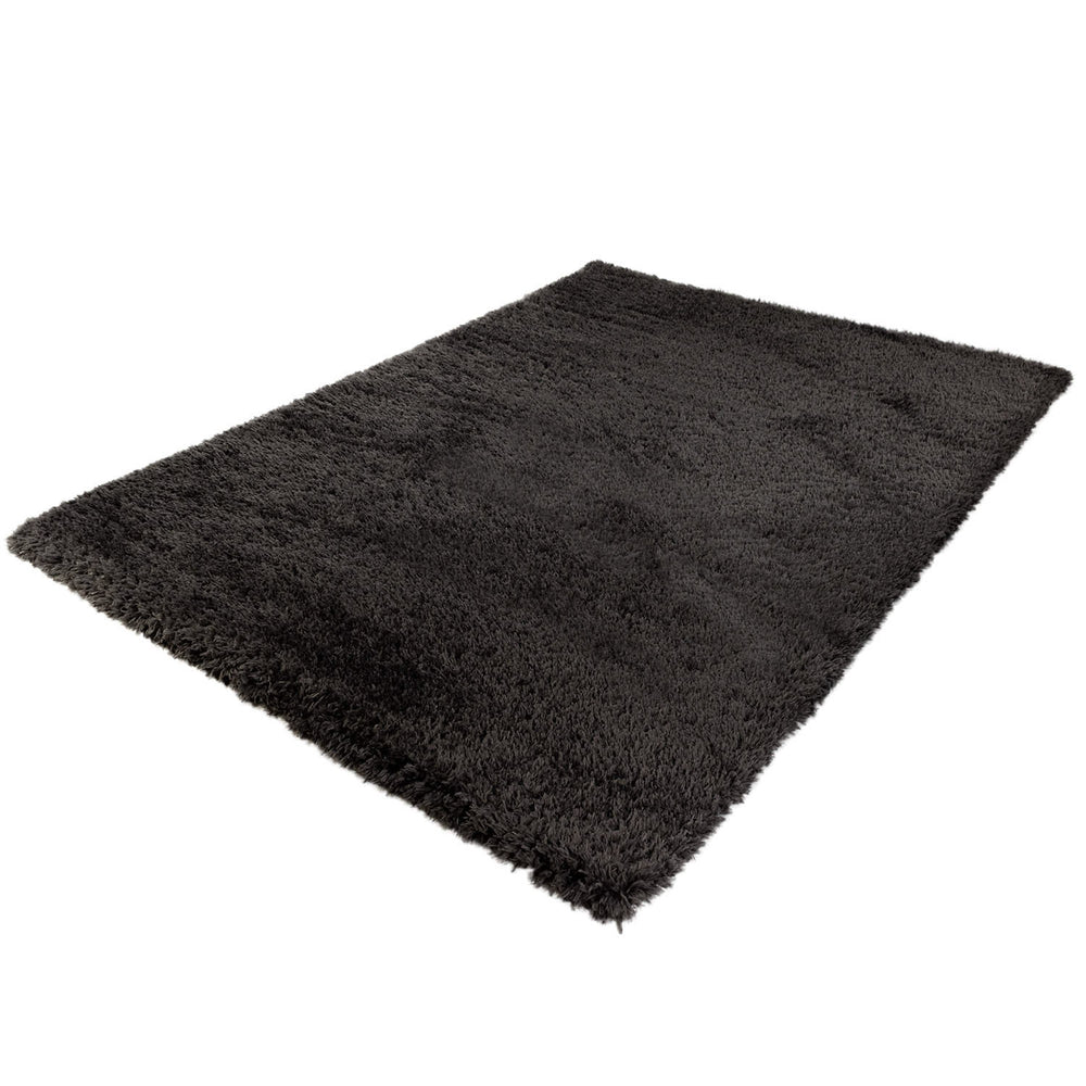 Hoogpolig Gerecycled Floki vloerkleed Antraciet